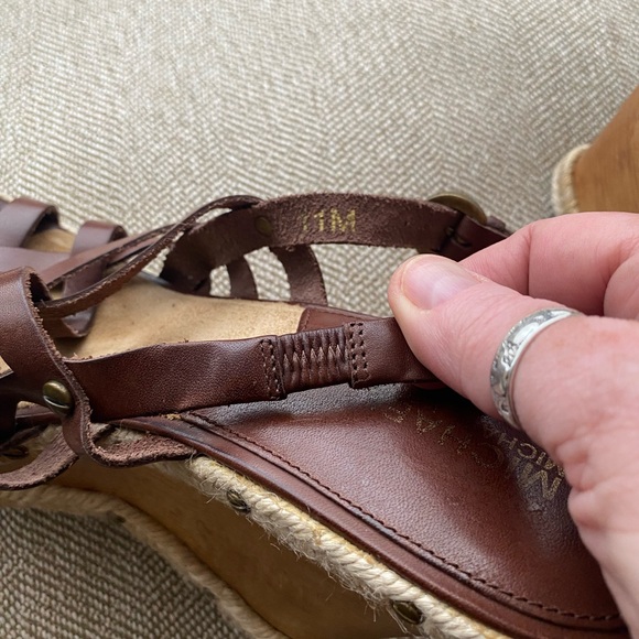 Michael Kors Brown Leather Jute 70’s Boho Festival Wedge Sandals. Size 11. EUC. - Picture 11 of 15